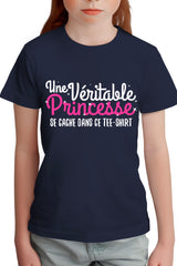 T-Shirt Fille Une véritable princesse