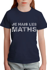 T-Shirt Fille Je Hais Les Maths