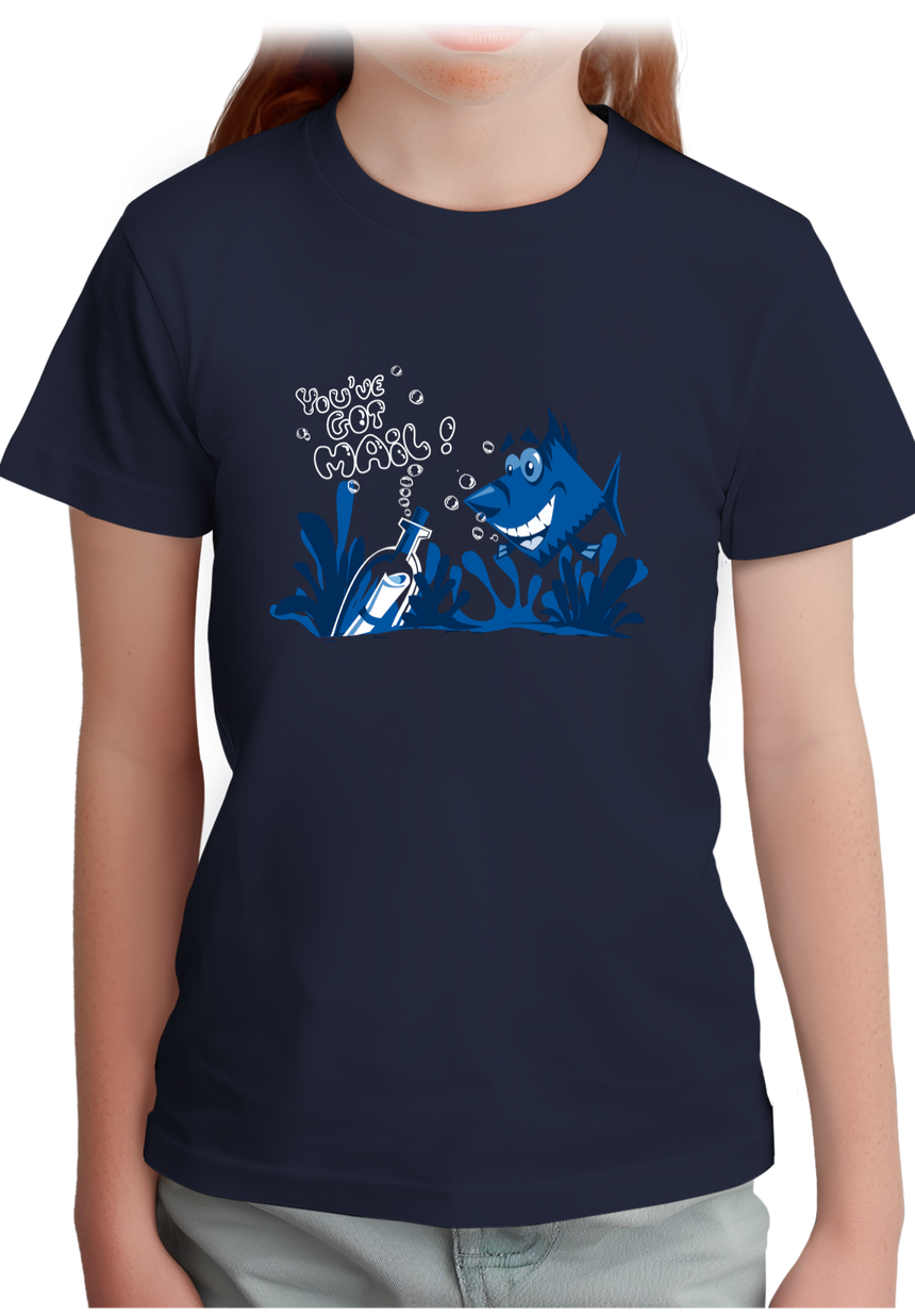 T-Shirt Fille Bouteille à la mer poisson