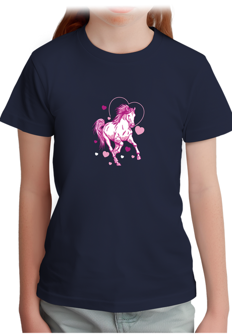 T-Shirt Fille Cheval coeur galop