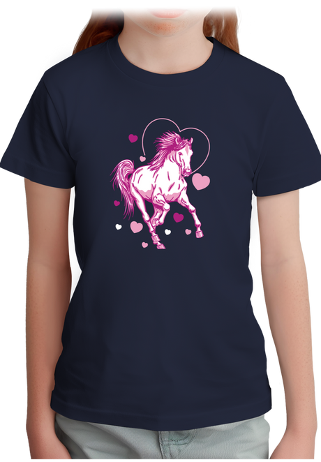 T-Shirt Fille Cheval coeur galop