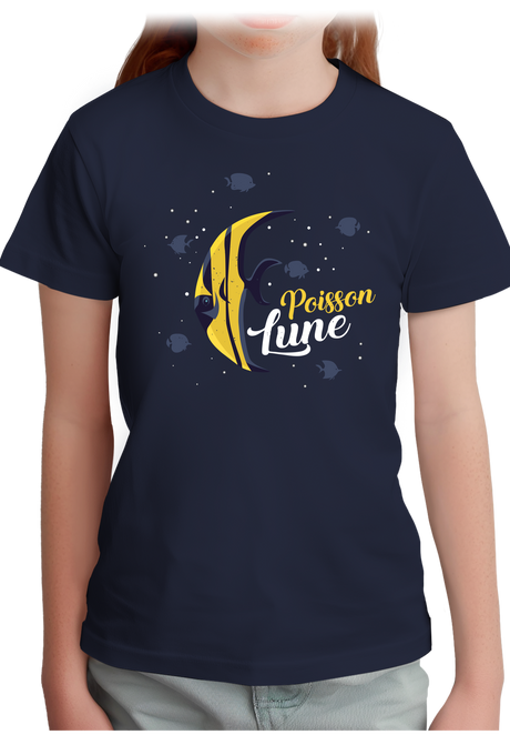 T-Shirt Fille Poisson lune avec strass