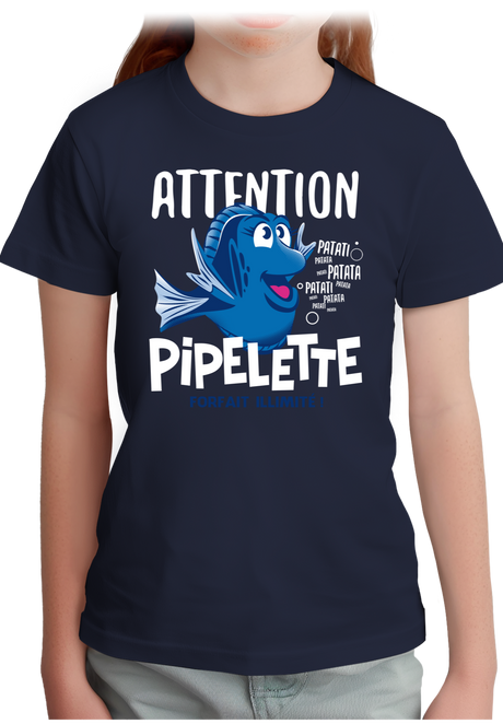 T-Shirt Fille Attention Dory poisson pipelette