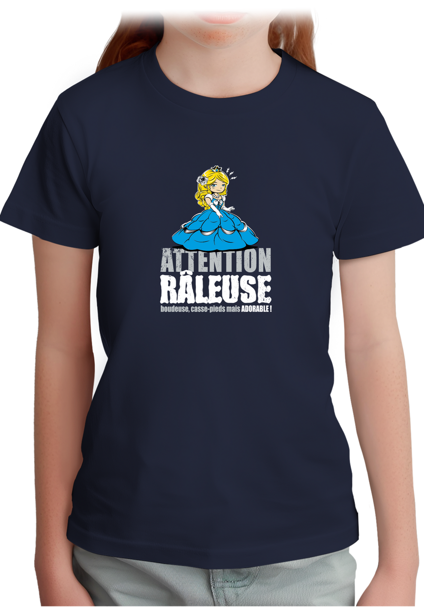 T-Shirt Fille Attention râleuse Princesse