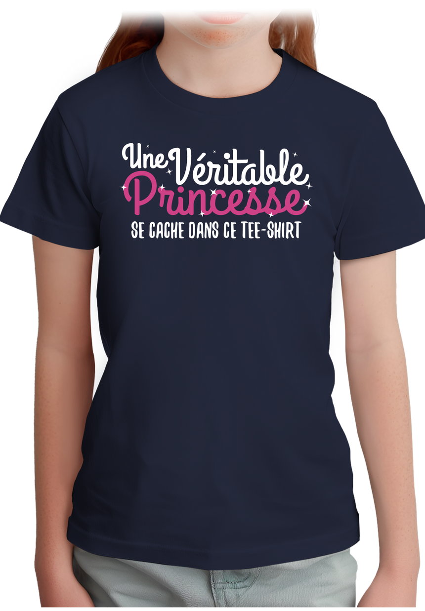 T-Shirt Fille Une véritable princesse