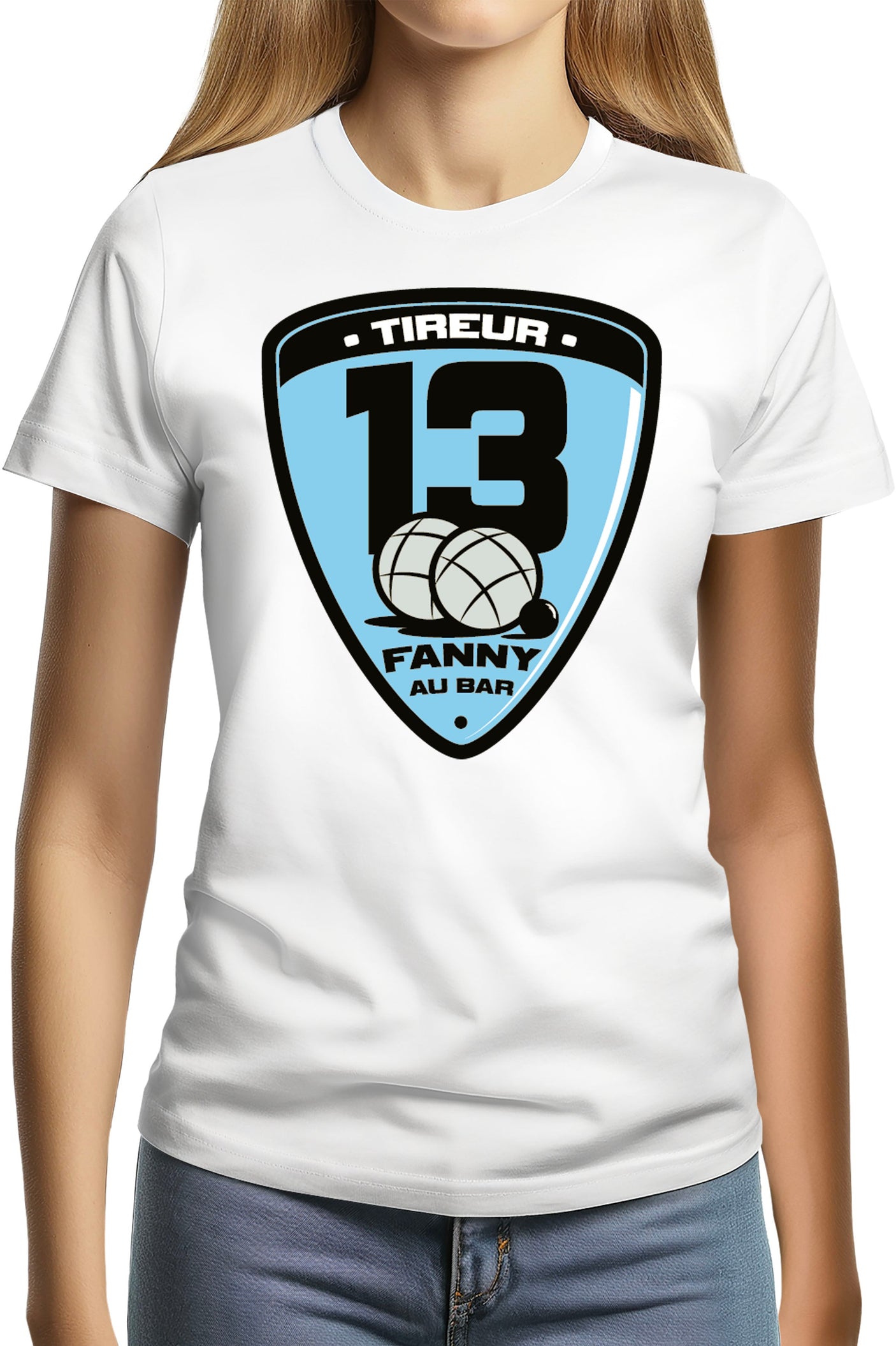 T-Shirt Femme Fanny au bar, tireur