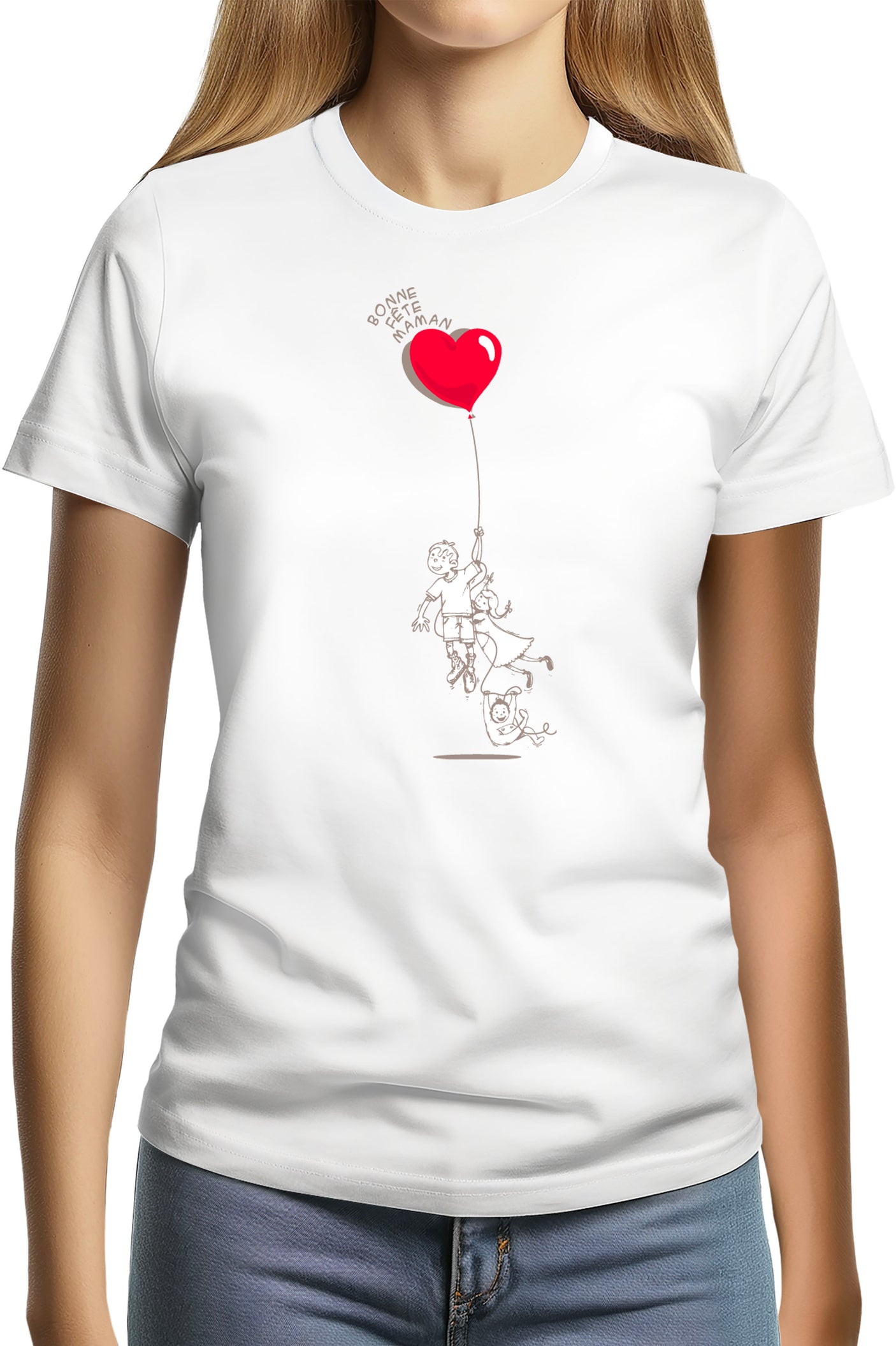 Tee-Shirt Femme Bonne fête papa Ou mamam artistique