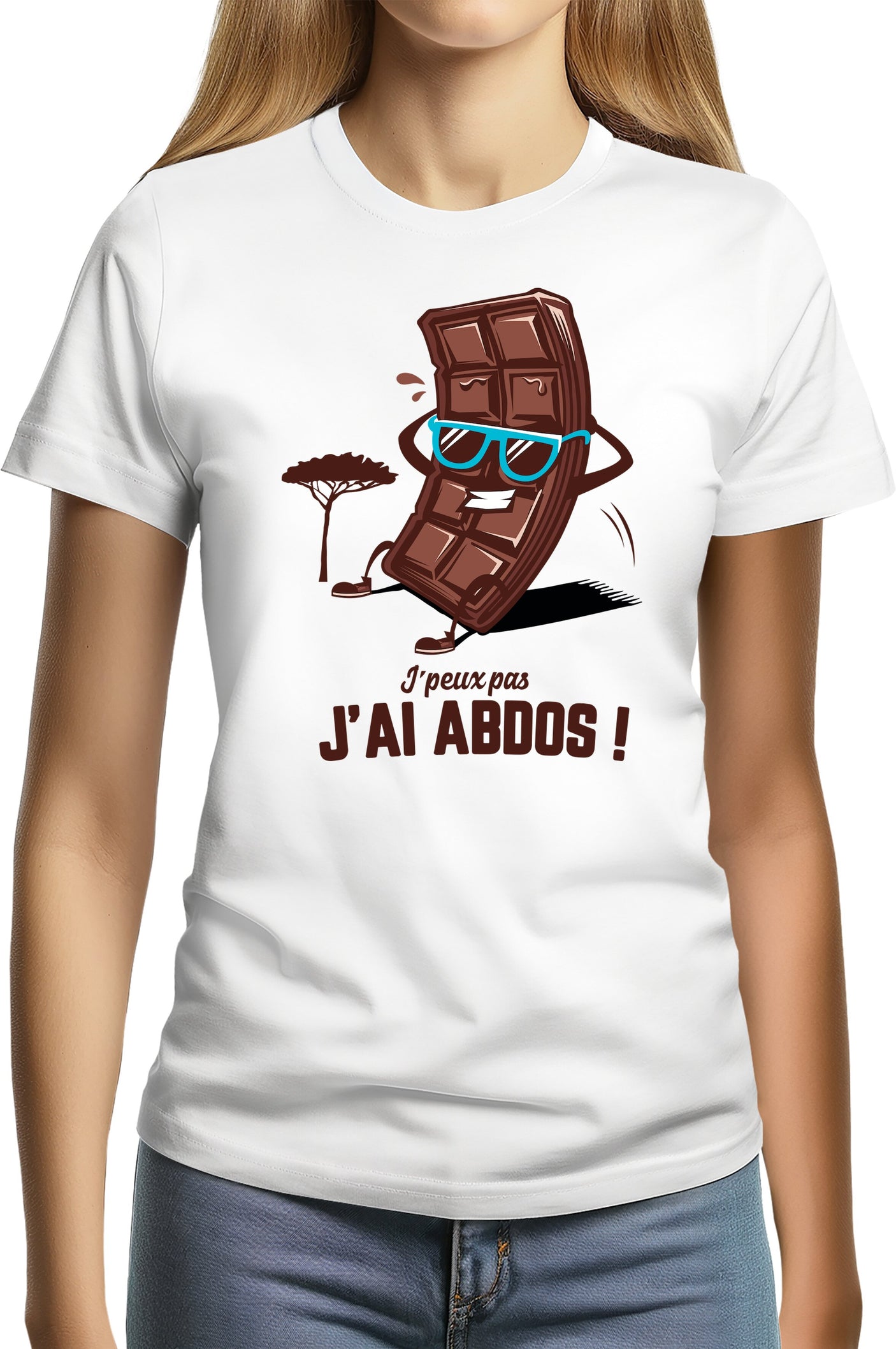 Tee-Shirt Femme Des Abdos en tablette de chocolat