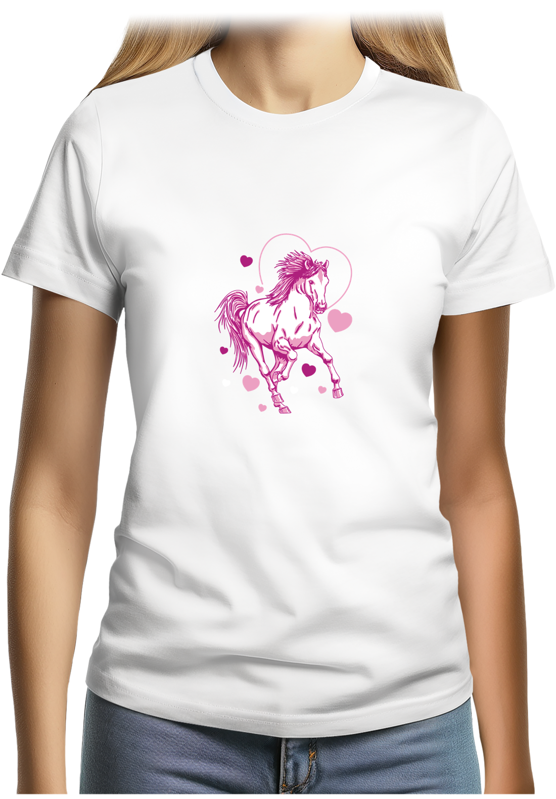T-Shirt Femme Cheval coeur galop