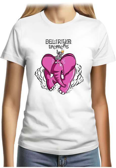 T-Shirt Femme Delirium tremens - Éléphant rose bière