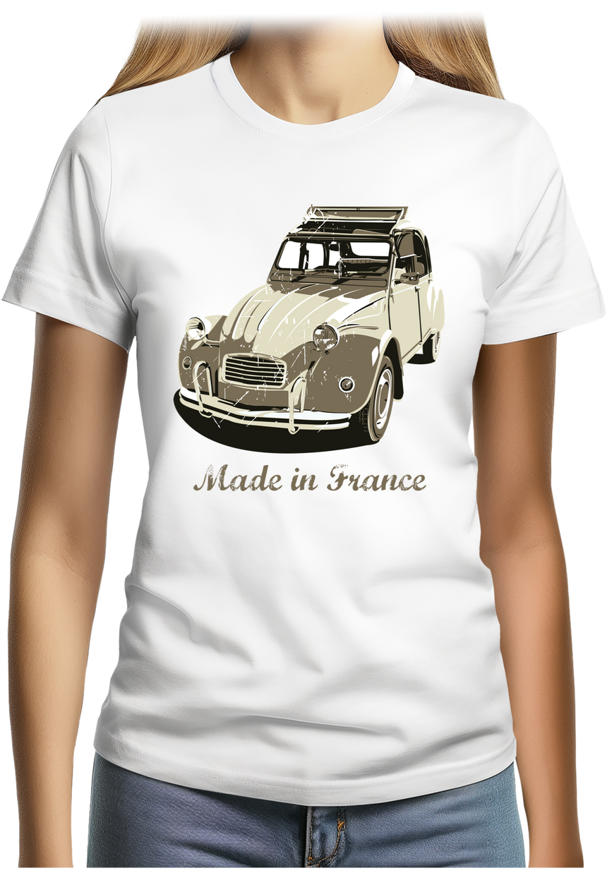 T-Shirt Femme Voiture 2CV fabriqué en France