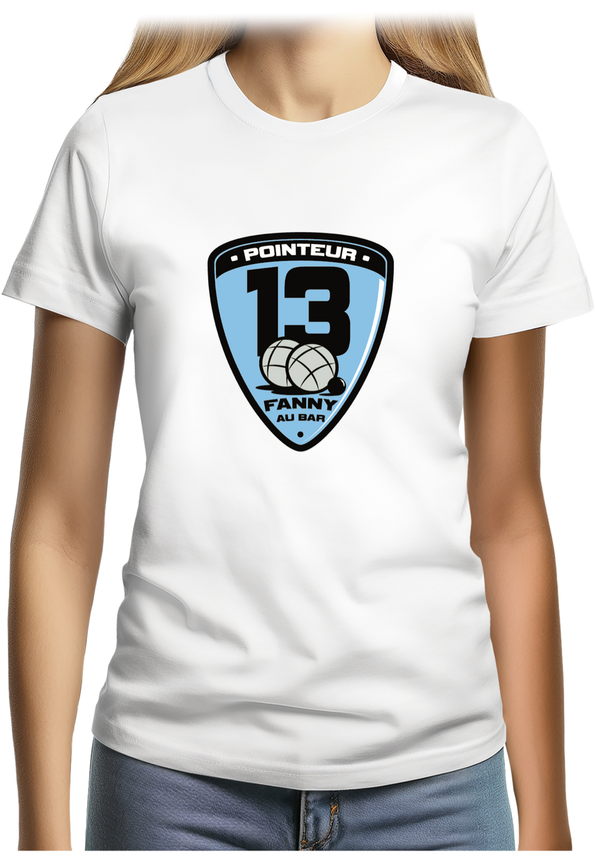 T-Shirt Femme Fanny au bar, Pointeur Pétanque