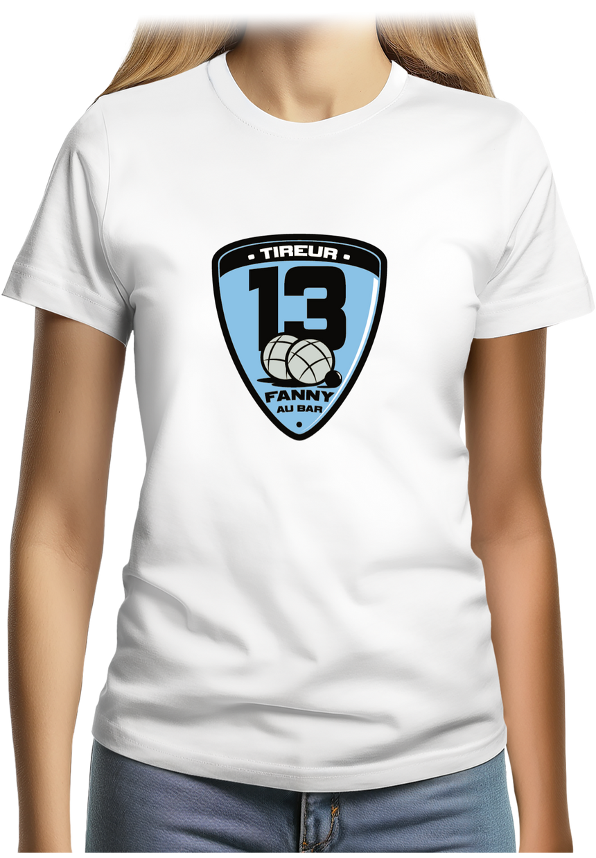 T-Shirt Femme Fanny au bar, Tireur Pétanque