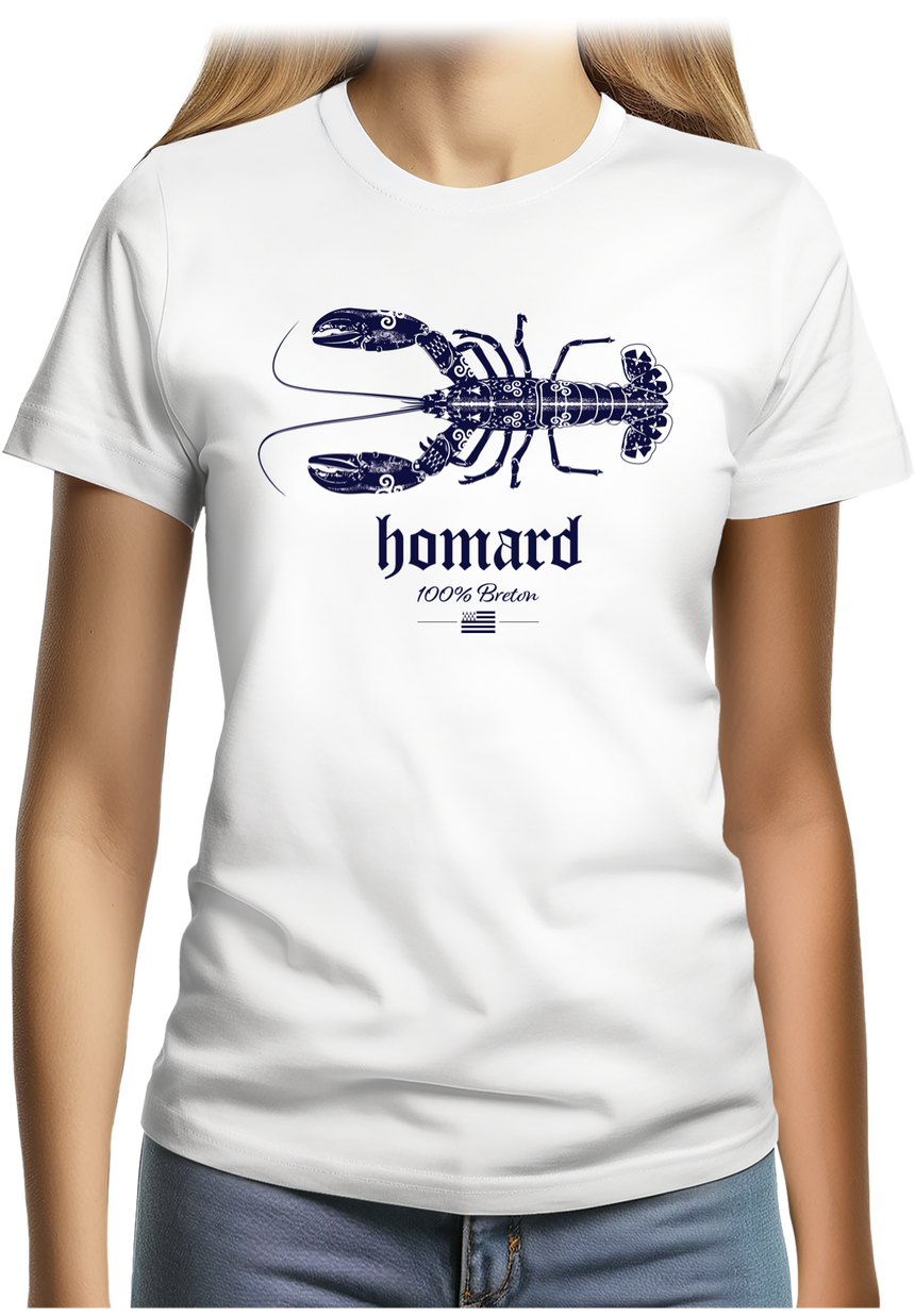 T-Shirt Femme Homard 100% breton