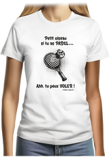 T-Shirt Femme Padel avec l'oiseau énervé