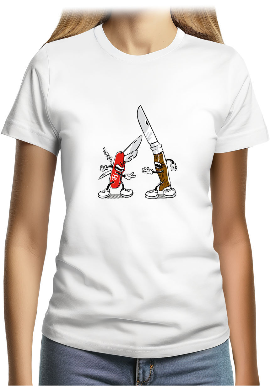 T-Shirt Femme Shifumi couteaux Suisse contre Savoie