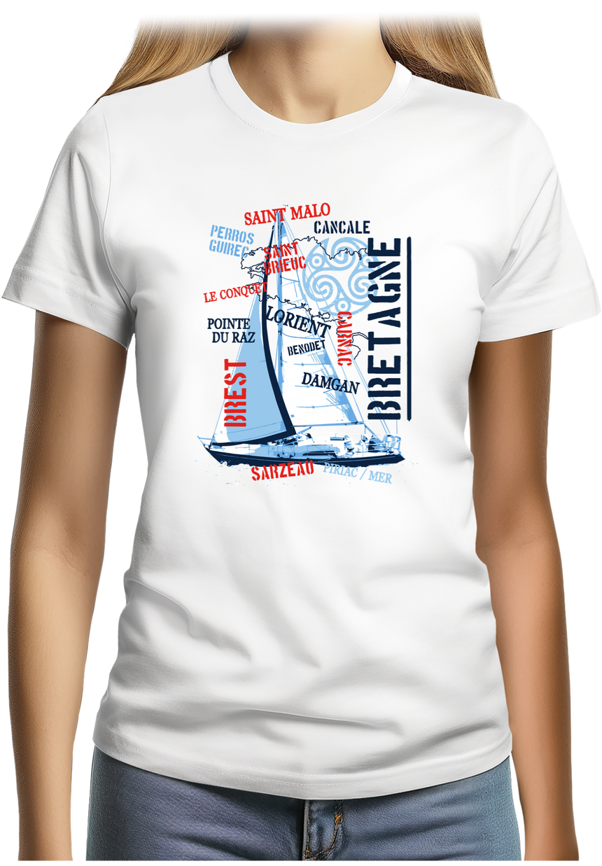 T-Shirt Femme Voilier bretagne