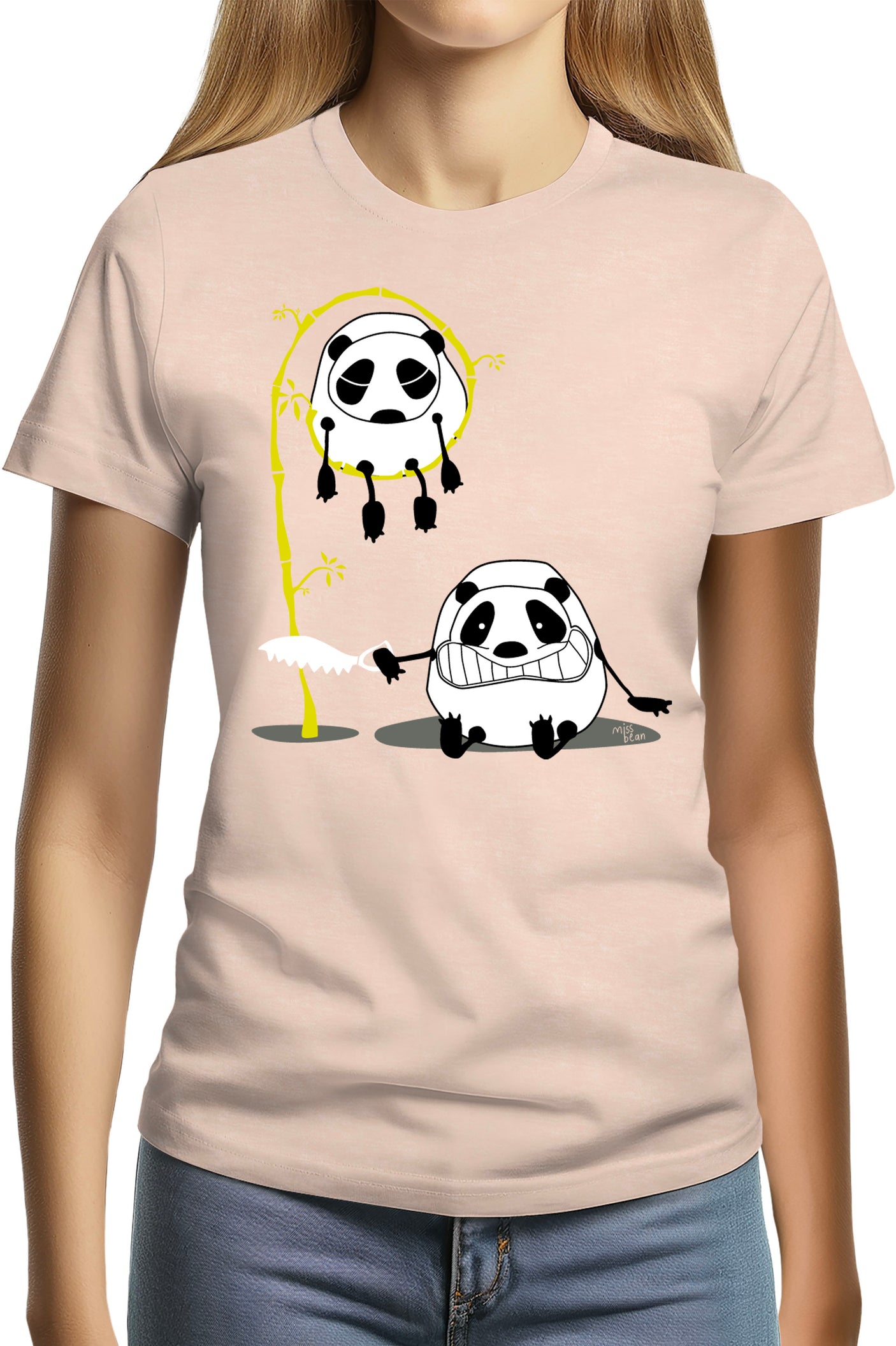 Tee-Shirt Femme Panda et bambou
