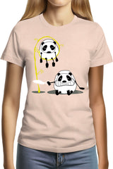 Tee-Shirt Femme Panda et bambou