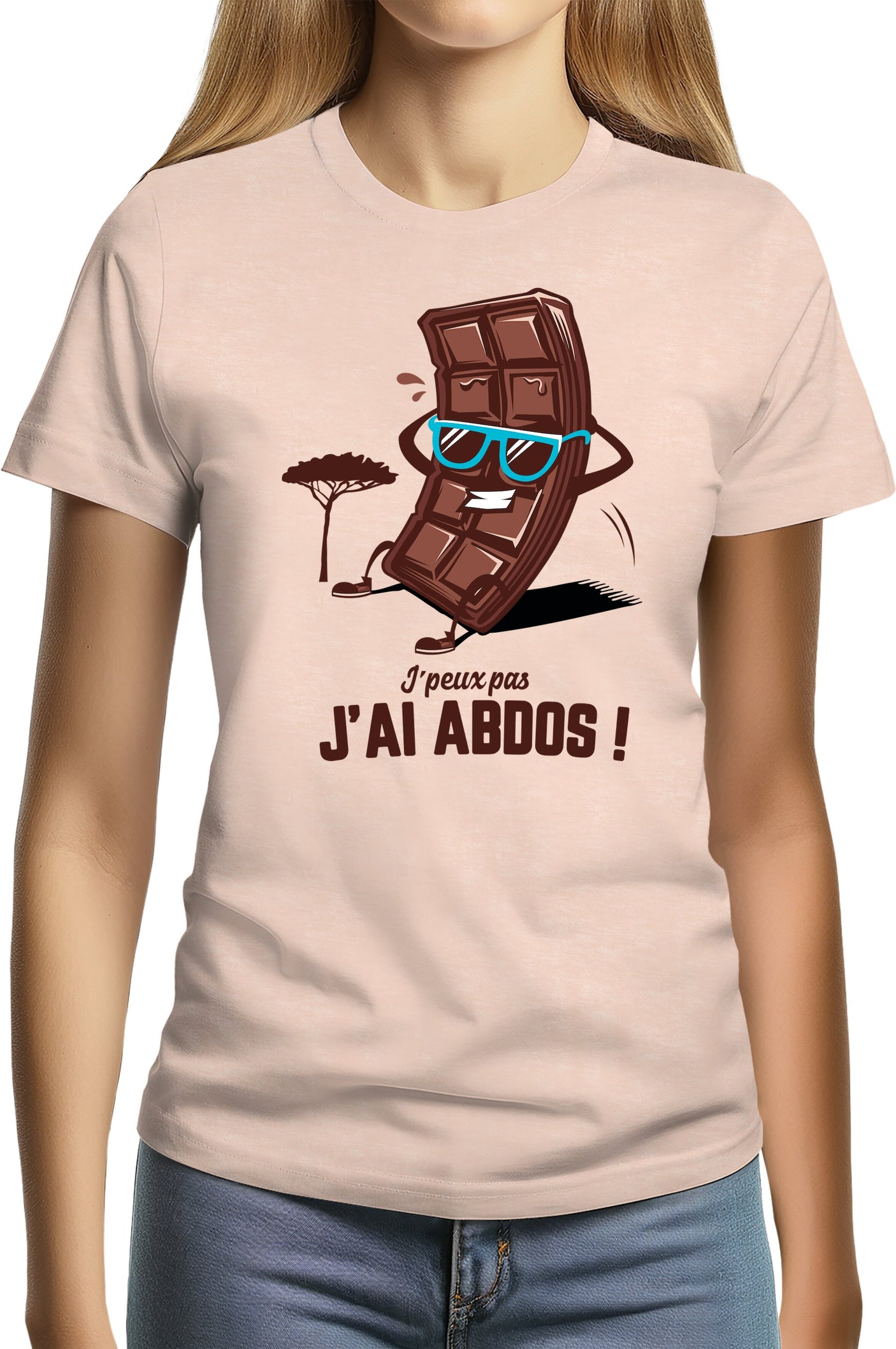 Tee-Shirt Femme Des Abdos en tablette de chocolat