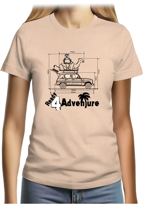 T-Shirt Femme Voiture 4L Trophy avec chameau