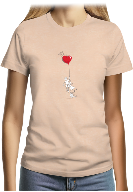 T-Shirt Femme Bonne fête maman ballon en coeur