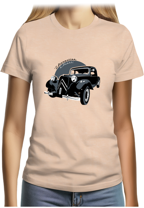 T-Shirt Femme Voiture La Traction, l'attraction d'avant