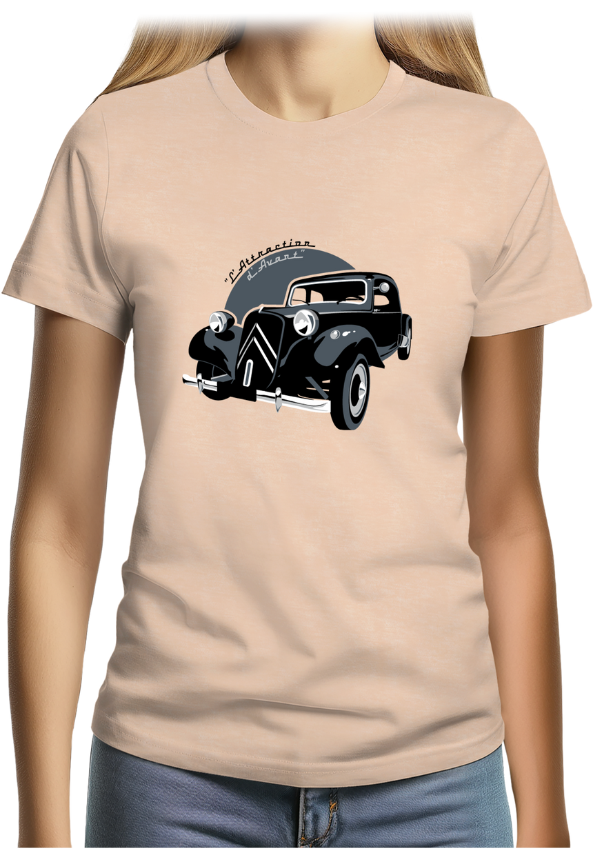 T-Shirt Femme Voiture La Traction, l'attraction d'avant
