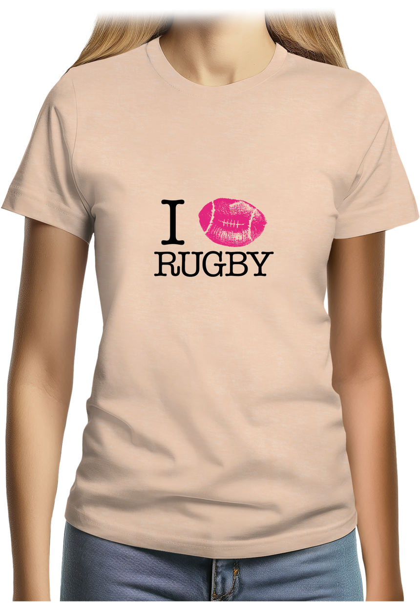 T-Shirt Femme I love rugby