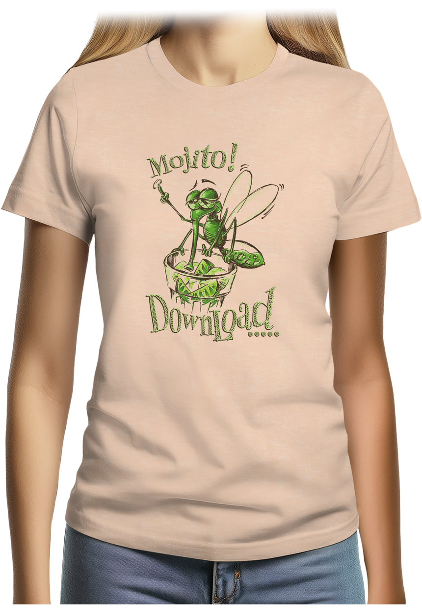 T-Shirt Femme Alcool, moustique boit le mojito