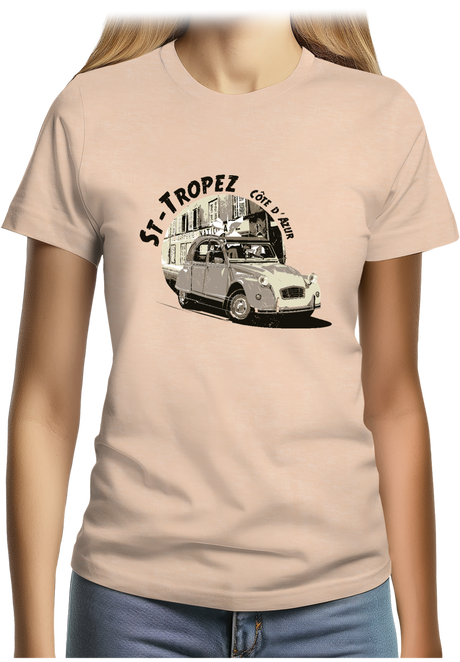 T-Shirt Femme Voiture 2CV St Tropez