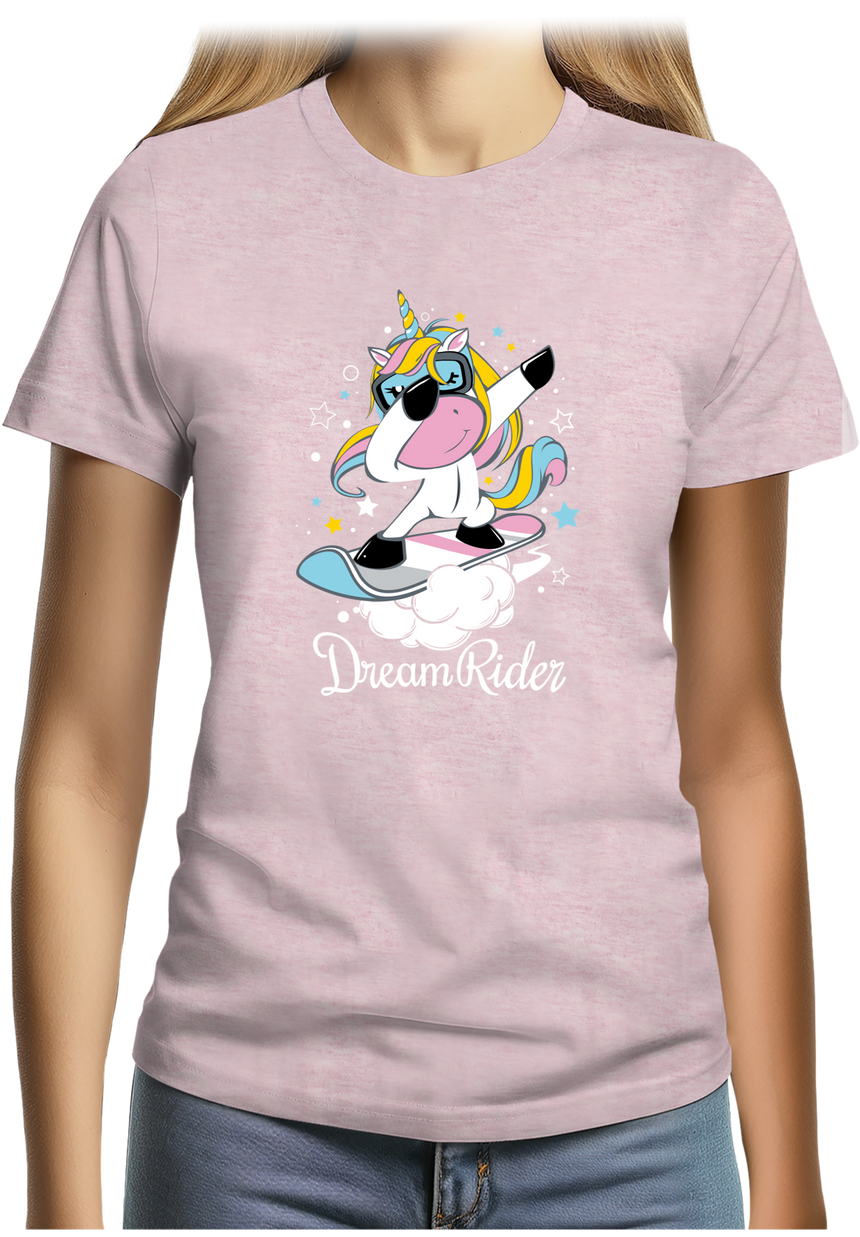 T-Shirt Femme Licorne en surf qui dab