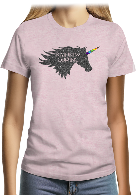T-Shirt Femme Rainbow unicorn is coming