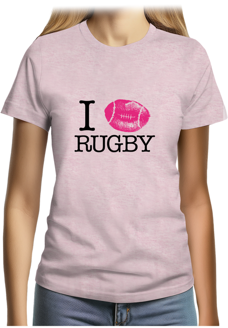 T-Shirt Femme I love rugby