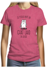 T-Shirt Femme Un chat laid en suisse