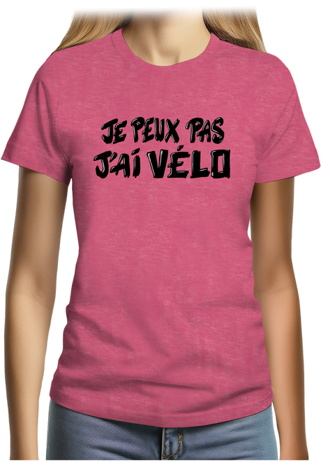 T-Shirt Femme Je peux pas, j'ai vélo