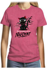 T-Shirt Femme Mon chat déchire tout c'est un ninja