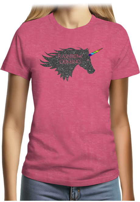 T-Shirt Femme Rainbow unicorn is coming