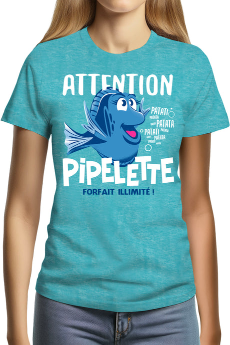 Tee-Shirt Femme Attention Dory poisson pipelette