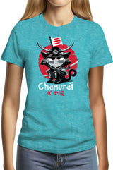 T-Shirt Femme Chat en samouraï