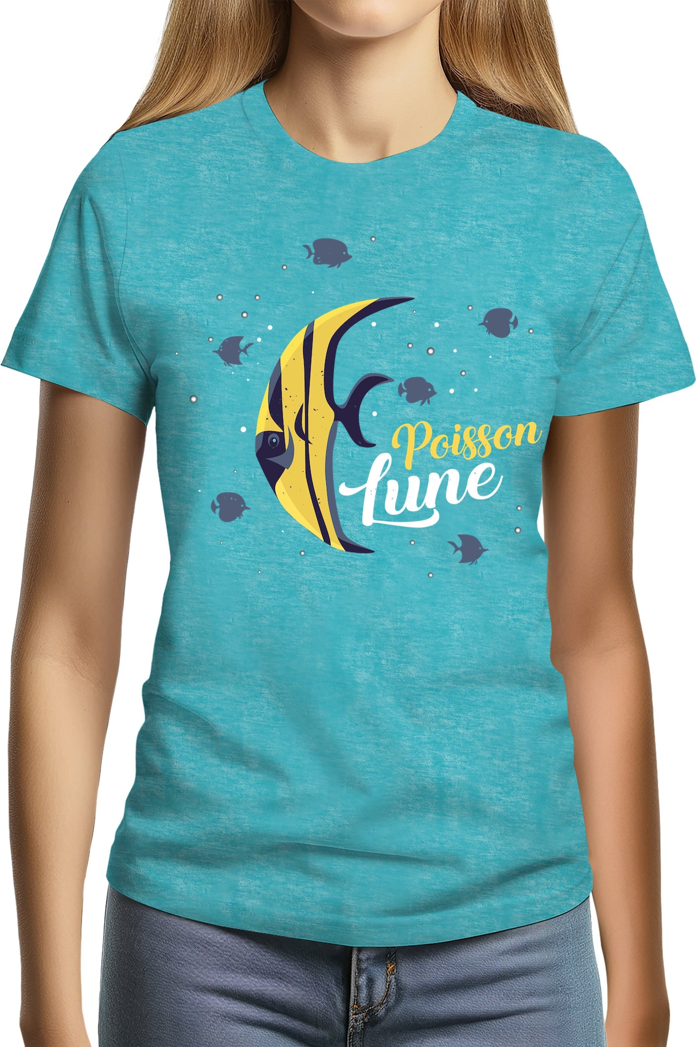 Tee-Shirt Femme Poisson lune avec strass