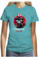 T-Shirt Femme Chat en samouraï