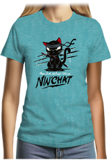T-Shirt Femme Mon chat déchire tout c'est un ninja