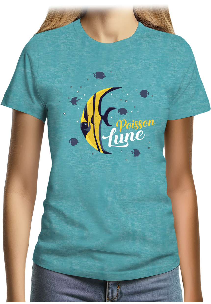 T-Shirt Femme Poisson lune avec strass