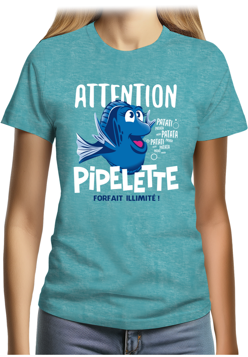 T-Shirt Femme Attention Dory poisson pipelette