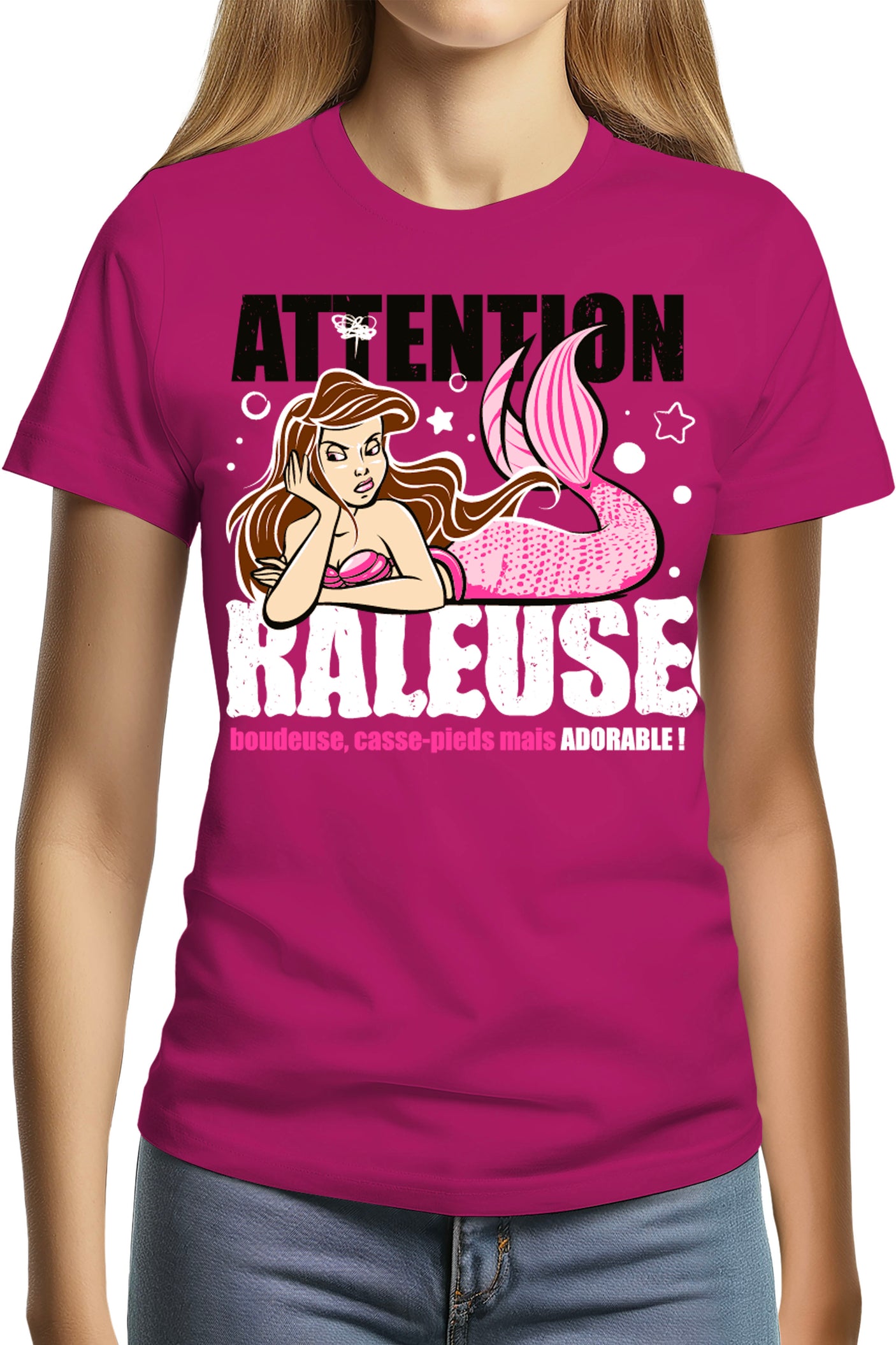 Tee-Shirt Femme Attention sirène raleuse