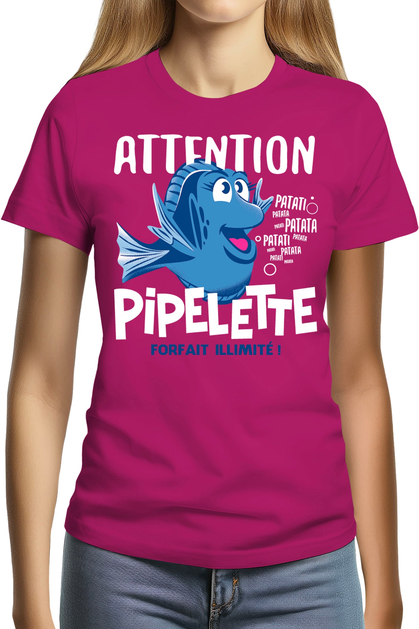 Tee-Shirt Femme Attention Dory poisson pipelette
