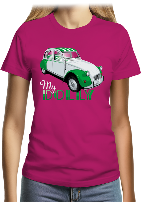 T-Shirt Femme Voiture 2CV série spéciale bicolore