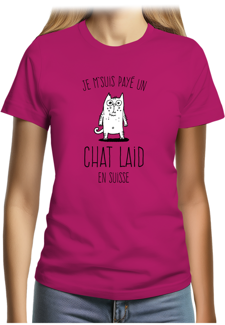 T-Shirt Femme Un chat laid en suisse