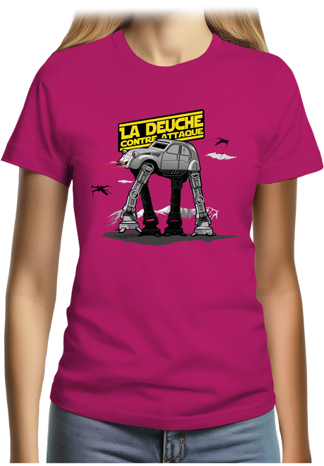 T-Shirt Femme Voiture 2CV contre attaque